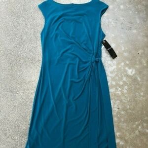 Chetta B Teal Sleeveless Polyester Versatile Dress​​​​​​​​